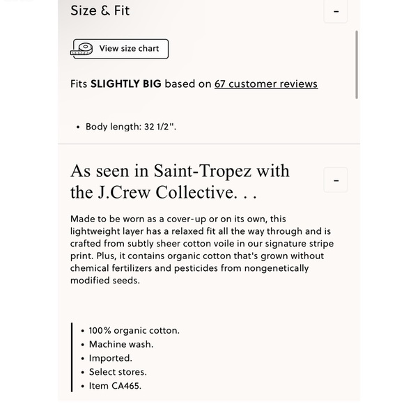 J. Crew • NWT • Cotton voile beach shirt in stripe - Picture 13 of 13